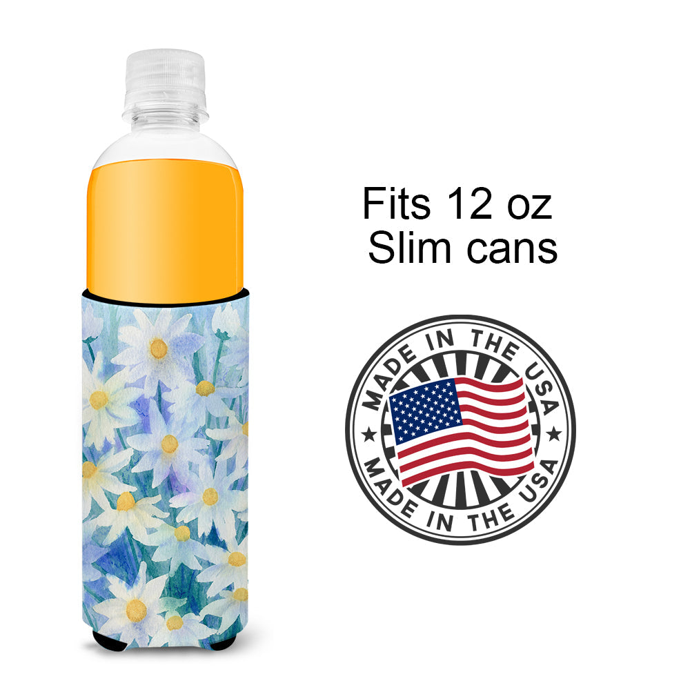 Light and Airy Daisies Slim Can Hugger , Insulated Foam Hugger for 12 oz Slim Cans, Beer Bottles & Water Bottles, Printed in USA