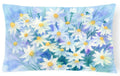 Light and Airy Daisies Decorative Throw Pillow 12x16 Indoor Outdoor Accent Cushion, Fabric Cover with Insert for Sofa, Bed, Porch & Living Room