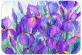 Purple Iris Cutting Board Tempered Glass Kitchen Cutting Surface, Heat Resistant Chopping, Non-Slip Feet, Food Prep & Serving