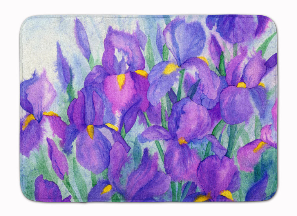 Purple Iris Memory Foam Kitchen Mat Machine Washable Anti-Fatigue Cushion Comfort Bath or Kitchen Rug
