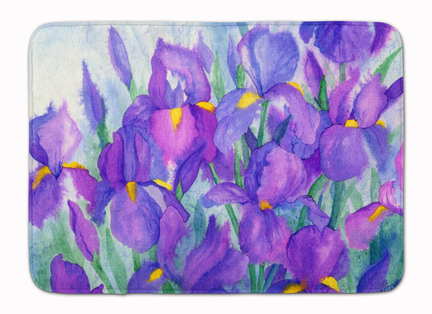 Purple Iris Memory Foam Kitchen Mat Machine Washable Anti-Fatigue Cushion Comfort Bath or Kitchen Rug