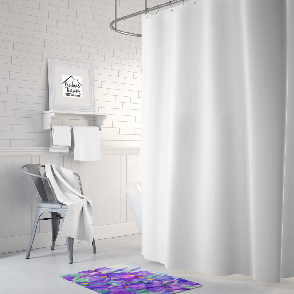 Purple Iris Memory Foam Kitchen Mat Machine Washable Anti-Fatigue Cushion Comfort Bath or Kitchen Rug