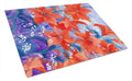 Lillies Cutting Board Tempered Glass Kitchen Cutting Surface, Heat Resistant Chopping, Non-Slip Feet, Food Prep & Serving