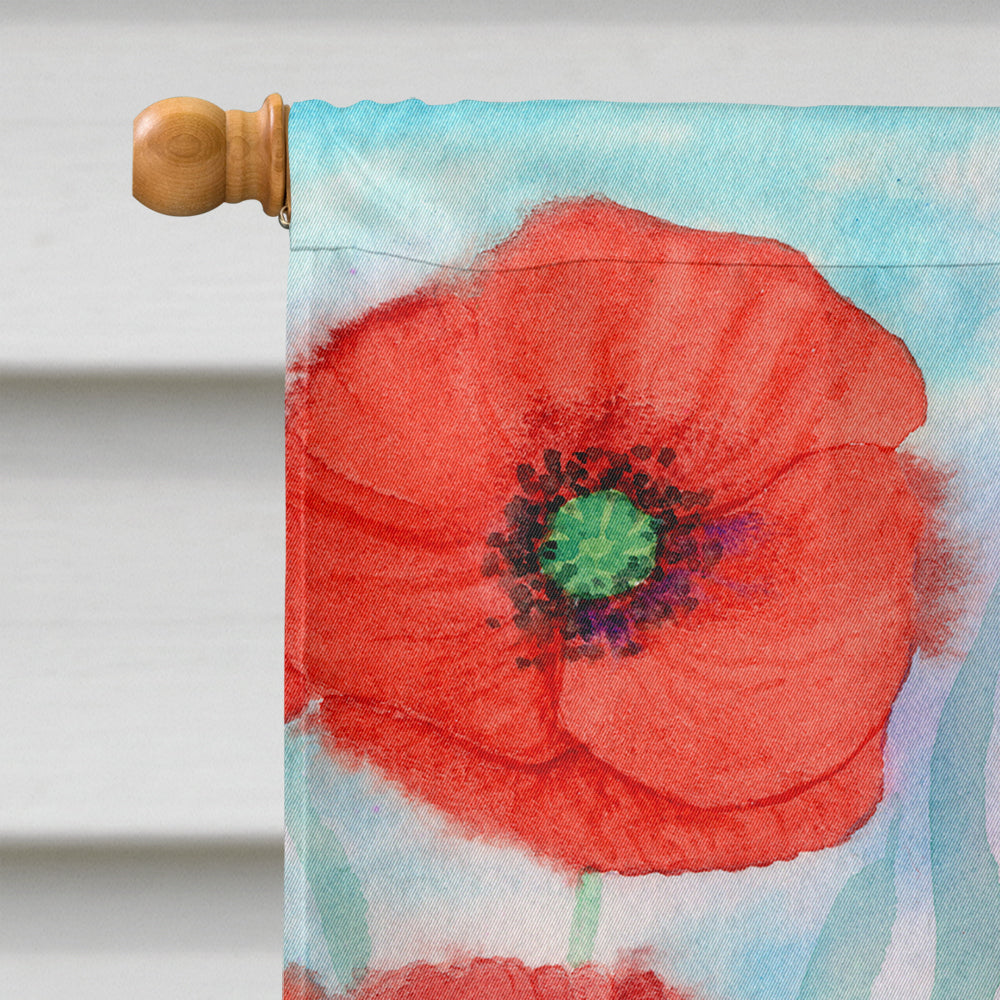 Poppies House Flag 28x40 Porch Sleeve Pole Decorative Outside Yard Banner Artwork Wall Hanging, Polyester