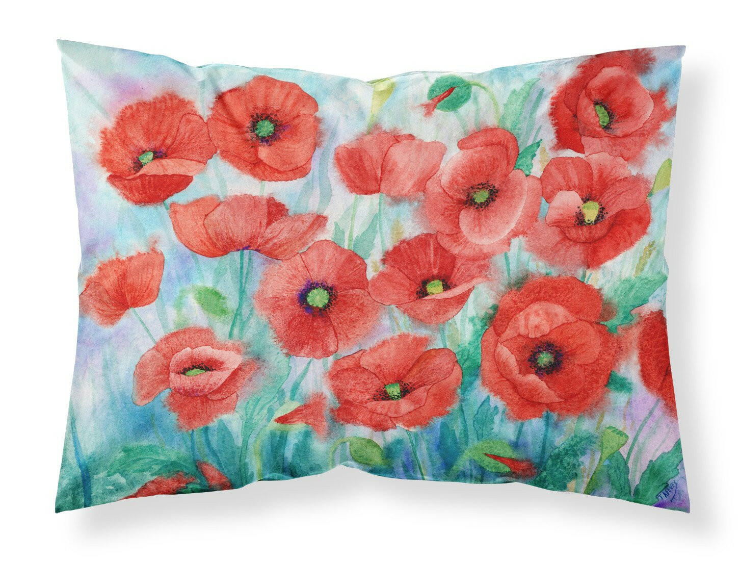 Poppies Standard Pillowcase Lightweight Super Soft Easy Care Decorative Artwork Pillowcase, Standard