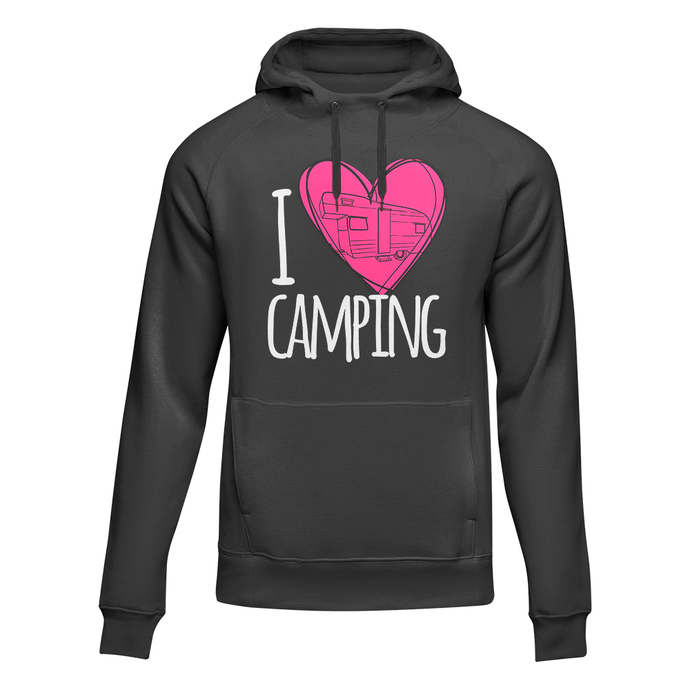 I Love Camping Adult Fleece Hoodie