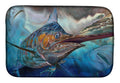 Running The Guantlet Blue Marlin Dish Drying Mat Absorbent Dish Drying Mat Pad for Kitchen Counter Dish Drainer Mat for Countertop, 14 x 21", Multicolor