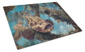 Golden Goliath Grouper Cutting Board Tempered Glass Kitchen Cutting Surface, Heat Resistant Chopping, Non-Slip Feet, Food Prep & Serving