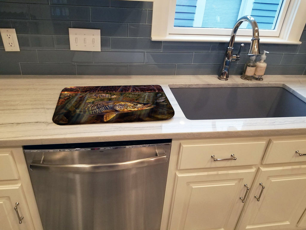 Grove Garden Snook Dish Drying Mat Absorbent Dish Drying Mat Pad for Kitchen Counter Dish Drainer Mat for Countertop, 14 x 21", Multicolor