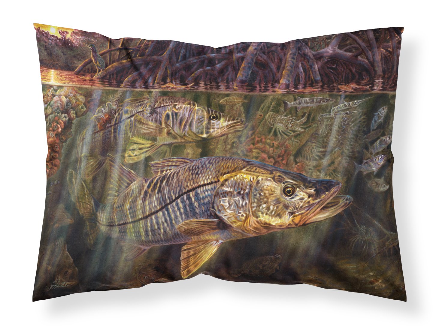 Grove Garden Snook Standard Pillowcase Lightweight Super Soft Easy Care Decorative Artwork Pillowcase, Standard