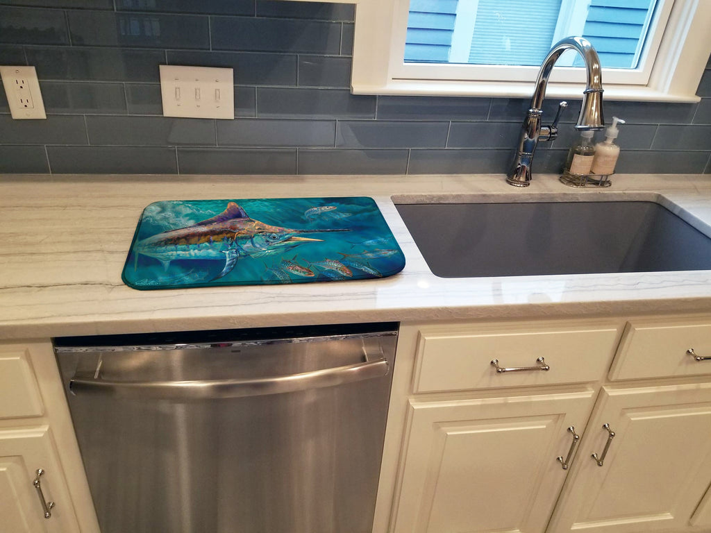 Liquid Metal Black Marlin Dish Drying Mat Absorbent Dish Drying Mat Pad for Kitchen Counter Dish Drainer Mat for Countertop, 14 x 21", Multicolor