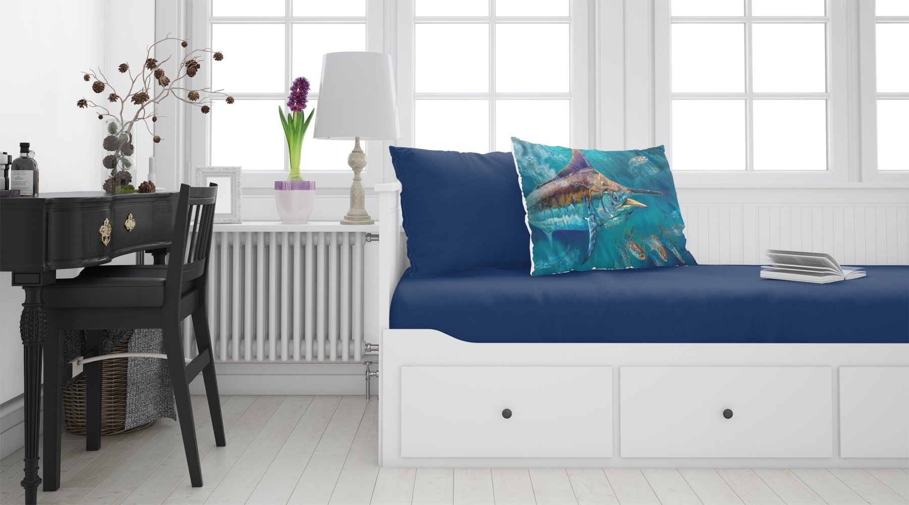 Liquid Metal Black Marlin Standard Pillowcase Lightweight Super Soft Easy Care Decorative Artwork Pillowcase, Standard
