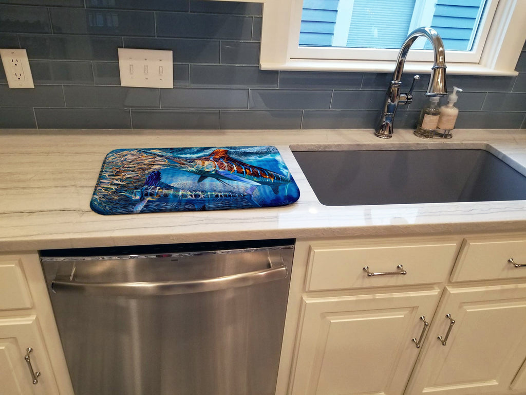 White Night White Marlin Dish Drying Mat Absorbent Dish Drying Mat Pad for Kitchen Counter Dish Drainer Mat for Countertop, 14 x 21", Multicolor