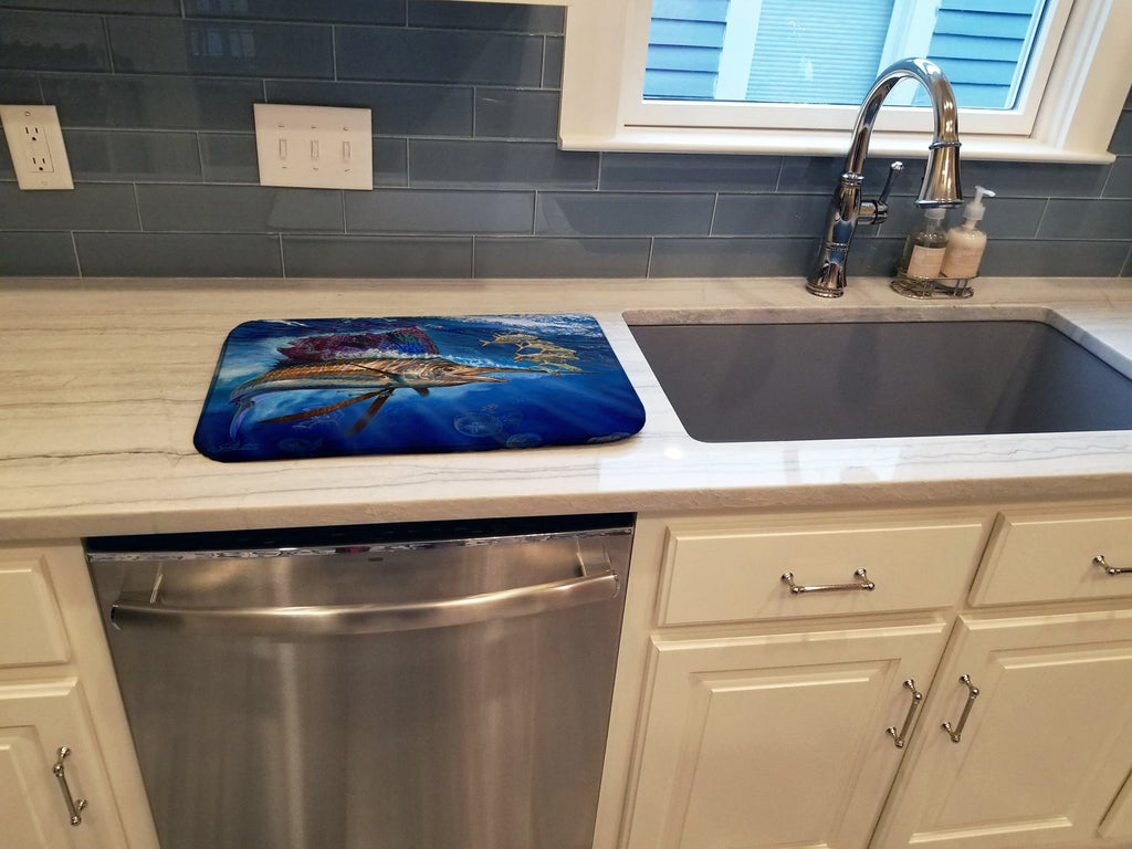 Majesty Sailfish Dish Drying Mat Absorbent Dish Drying Mat Pad for Kitchen Counter Dish Drainer Mat for Countertop, 14 x 21", Multicolor