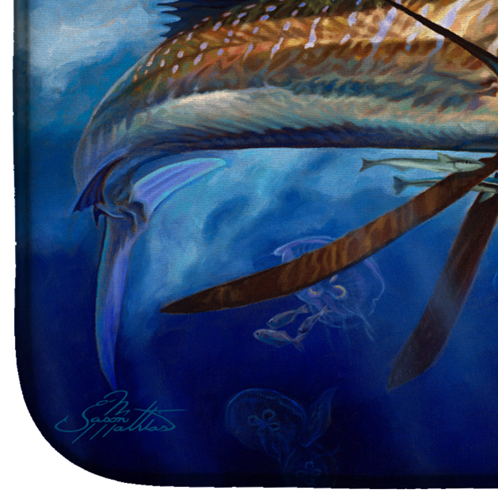 Majesty Sailfish Dish Drying Mat Absorbent Dish Drying Mat Pad for Kitchen Counter Dish Drainer Mat for Countertop, 14 x 21", Multicolor