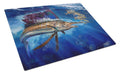Majesty Sailfish Cutting Board Tempered Glass Kitchen Cutting Surface, Heat Resistant Chopping, Non-Slip Feet, Food Prep & Serving