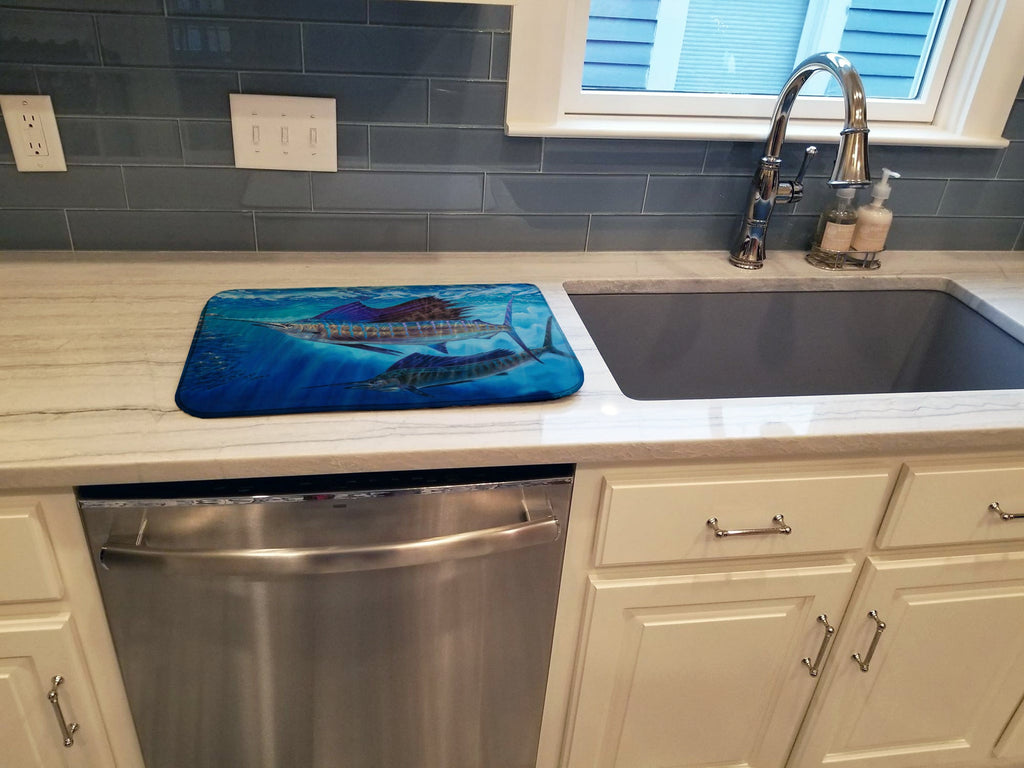 Wide Open Sailfish Dish Drying Mat Absorbent Dish Drying Mat Pad for Kitchen Counter Dish Drainer Mat for Countertop, 14 x 21", Multicolor