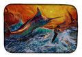 Reflective Chaos Blue Marlin Dish Drying Mat Absorbent Dish Drying Mat Pad for Kitchen Counter Dish Drainer Mat for Countertop, 14 x 21", Multicolor