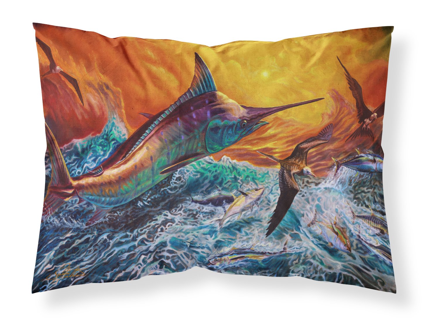 Reflective Chaos Blue Marlin Standard Pillowcase Lightweight Super Soft Easy Care Decorative Artwork Pillowcase, Standard