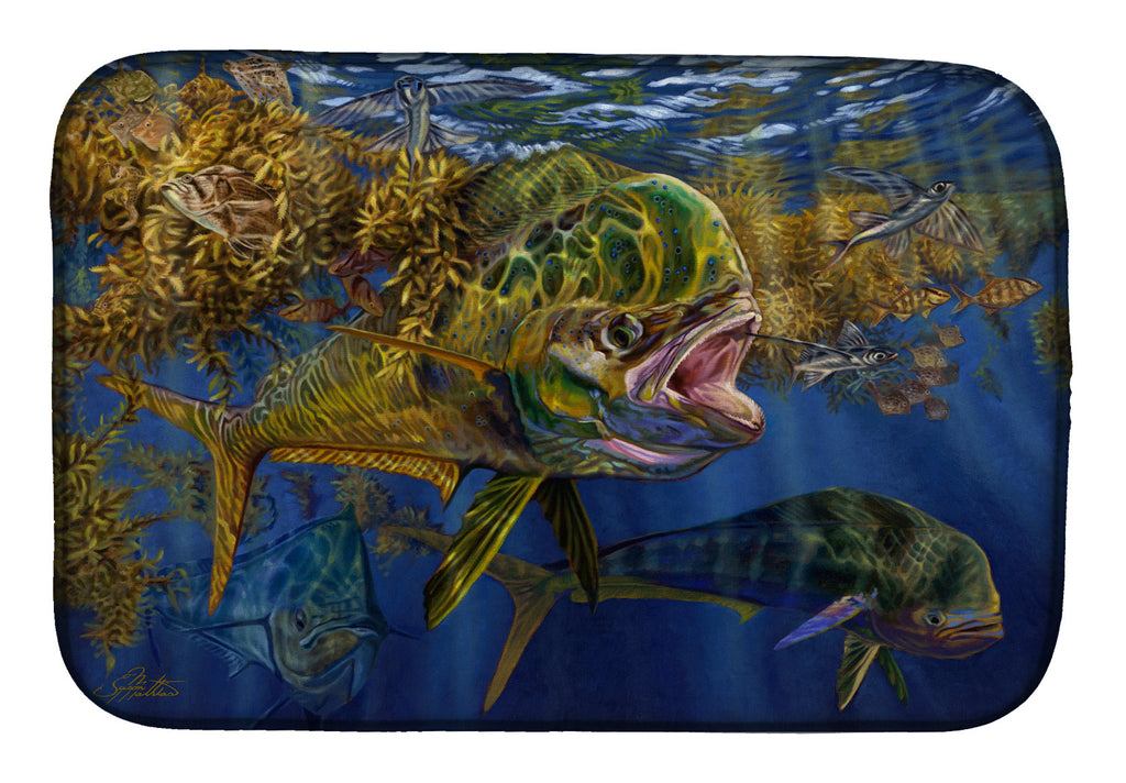 Seaweed Salad Mahi Dish Drying Mat Absorbent Dish Drying Mat Pad for Kitchen Counter Dish Drainer Mat for Countertop, 14 x 21", Multicolor