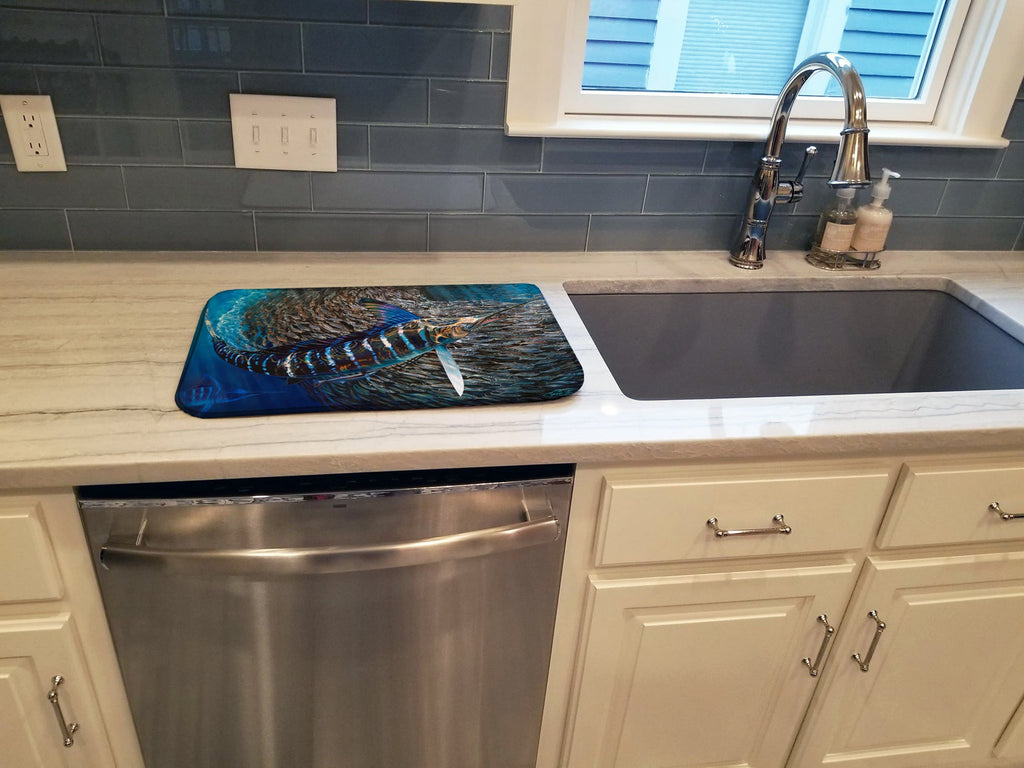 Striped Gem Striped Marlin Dish Drying Mat Absorbent Dish Drying Mat Pad for Kitchen Counter Dish Drainer Mat for Countertop, 14 x 21", Multicolor