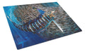 Striped Gem Striped Marlin Cutting Board Tempered Glass Kitchen Cutting Surface, Heat Resistant Chopping, Non-Slip Feet, Food Prep & Serving