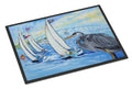 Blue Heron Sailboats Dog River Bridge Doormat Indoor Outdoor 24H X 36W Front Door Mat Rugs for Entryway, Non Slip Washable Low Pile,