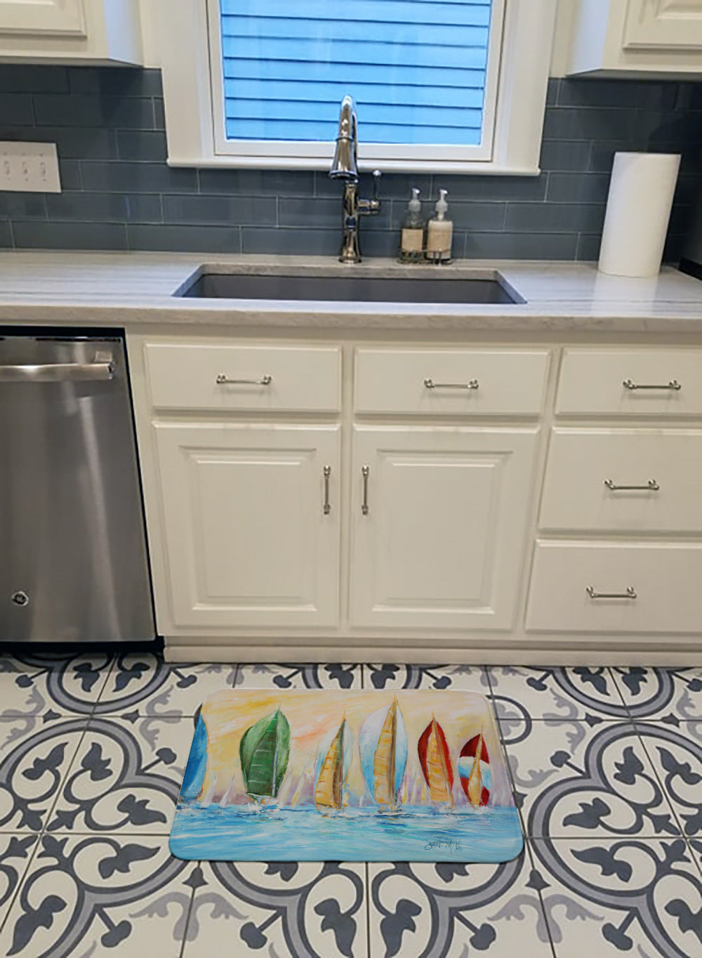 Reggatta Memory Foam Kitchen Mat Machine Washable Anti-Fatigue Cushion Comfort Bath or Kitchen Rug