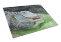 Blue Alligator Cutting Board Tempered Glass Kitchen Cutting Surface, Heat Resistant Chopping, Non-Slip Feet, Food Prep & Serving