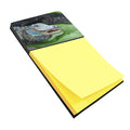 Blue Alligator Watercolor Sticky Note Holder Refillable Dispenser Desk Accessory 3x3 Pad Gift