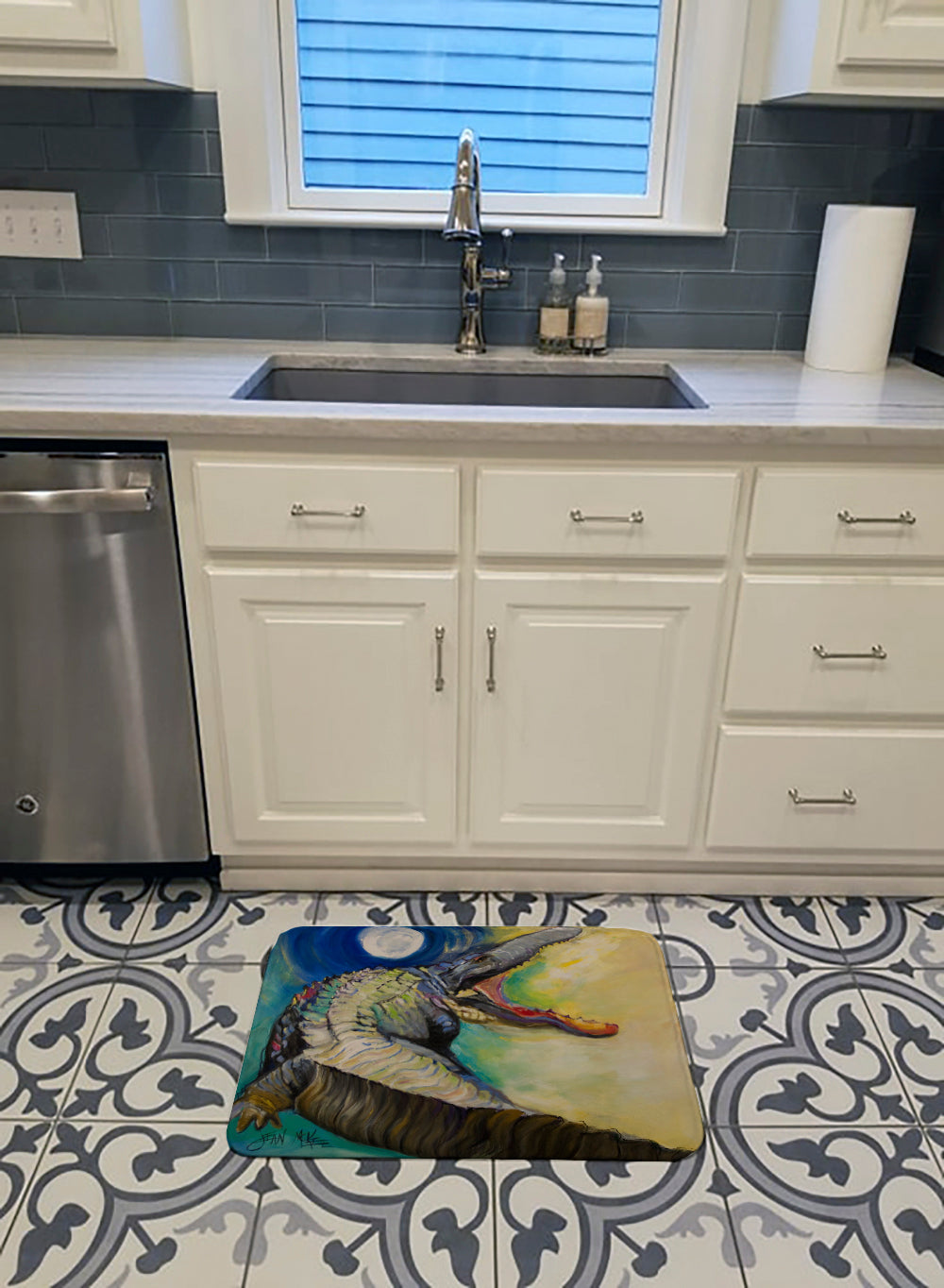 Alligator Memory Foam Kitchen Mat Machine Washable Anti-Fatigue Cushion Comfort Bath or Kitchen Rug