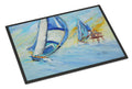 Sailboats and Middle Bay Lighthouse Doormat Indoor Outdoor 24H X 36W Front Door Mat Rugs for Entryway, Non Slip Washable Low Pile,