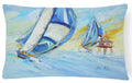 Sailboats and Middle Bay Lighthouse Decorative Throw Pillow 12x16 Indoor Outdoor Accent Cushion, Fabric Cover with Insert for Sofa, Bed, Porch & Living Room