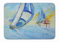 Sailboats and Middle Bay Lighthouse Memory Foam Kitchen Mat Machine Washable Anti-Fatigue Cushion Comfort Bath or Kitchen Rug