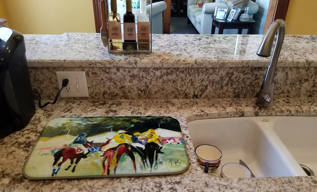 Polo at the Point Dish Drying Mat Absorbent Dish Drying Mat Pad for Kitchen Counter Dish Drainer Mat for Countertop, 14 x 21", Multicolor