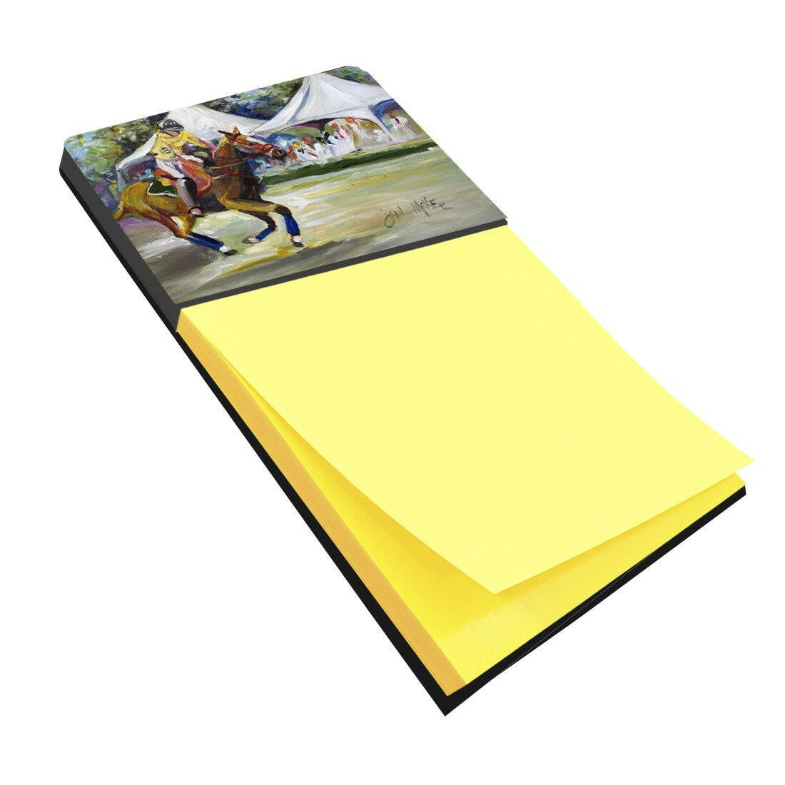 Polo at the Point Watercolor Sticky Note Holder Refillable Dispenser Desk Accessory 3x3 Pad Gift