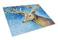 Reindeer Cutting Board Tempered Glass Kitchen Cutting Surface, Heat Resistant Chopping, Non-Slip Feet, Food Prep & Serving