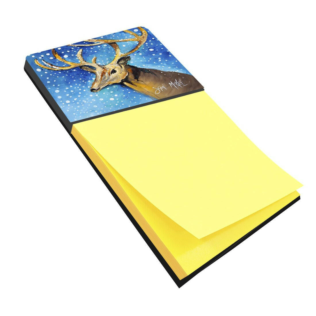 Reindeer Watercolor Sticky Note Holder Refillable Dispenser Desk Accessory 3x3 Pad Gift