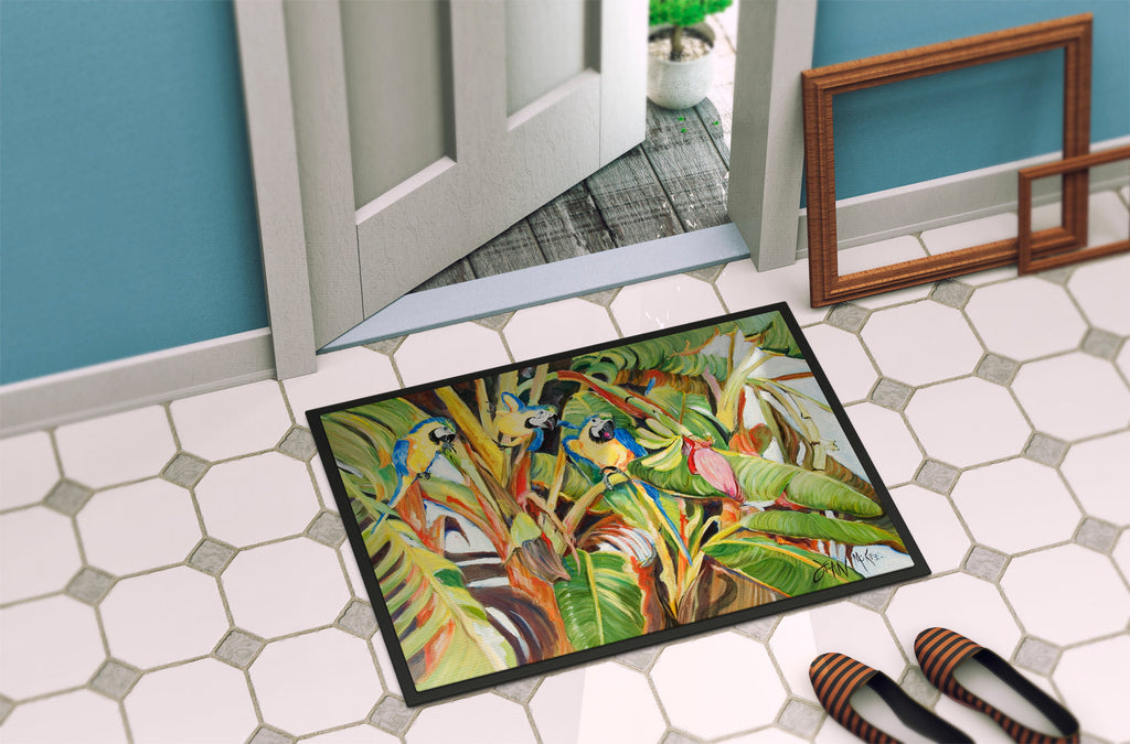 Three Blue Parrots Doormat Indoor Outdoor 24H X 36W Front Door Mat Rugs for Entryway, Non Slip Washable Low Pile,
