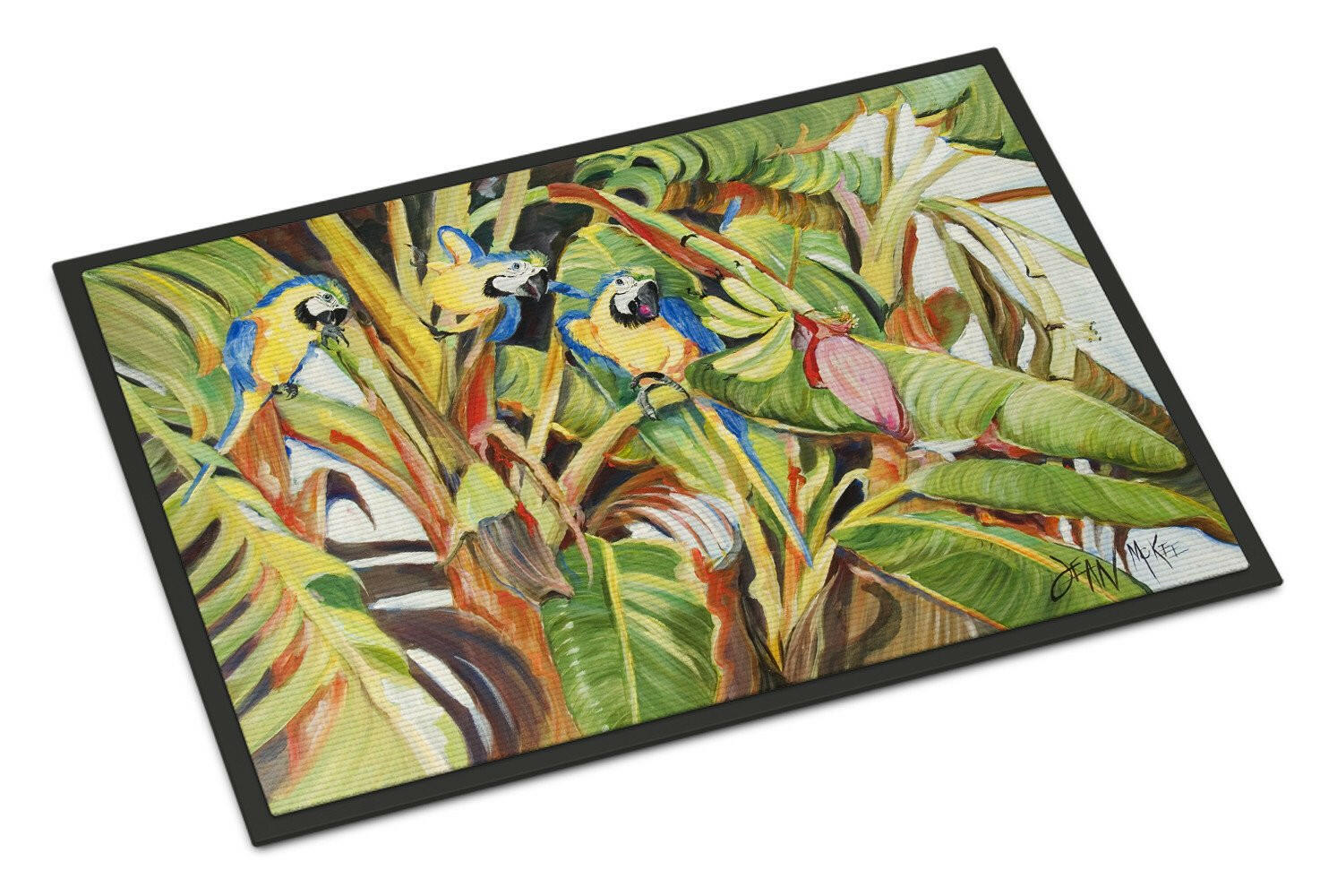 Three Blue Parrots Doormat Indoor Outdoor 18H X 27W Front Door Mat Rugs for Entryway, Non Slip Washable
