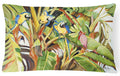Three Blue Parrots Decorative Throw Pillow 12x16 Indoor Outdoor Accent Cushion, Fabric Cover with Insert for Sofa, Bed, Porch & Living Room