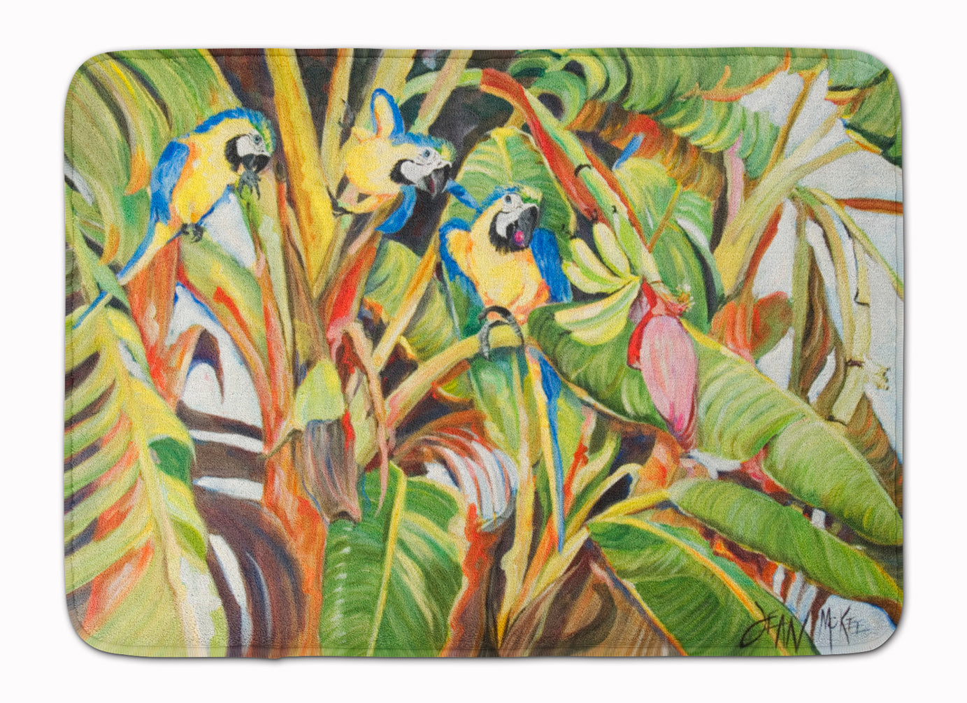 Three Blue Parrots Memory Foam Kitchen Mat Machine Washable Anti-Fatigue Cushion Comfort Bath or Kitchen Rug
