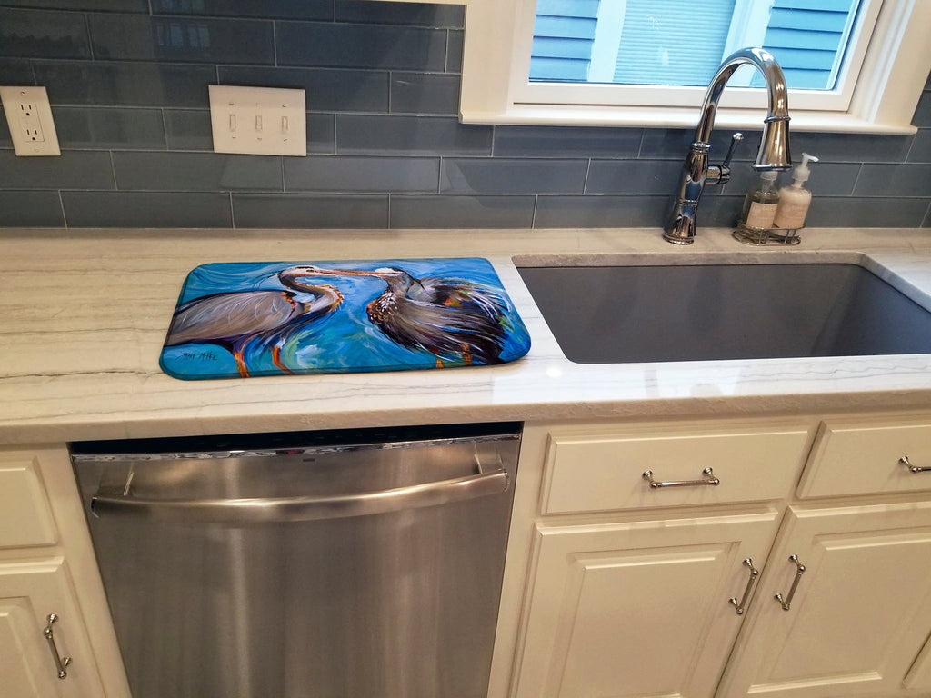 Blue Heron Love Dish Drying Mat Absorbent Dish Drying Mat Pad for Kitchen Counter Dish Drainer Mat for Countertop, 14 x 21", Multicolor