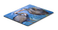 Blue Heron Love Mouse Pad, Heat Resistant Trivet Hot Pad , Non Slip Rubber Desk Mat, Kitchen Counter Protector, Home Office Decor Gift