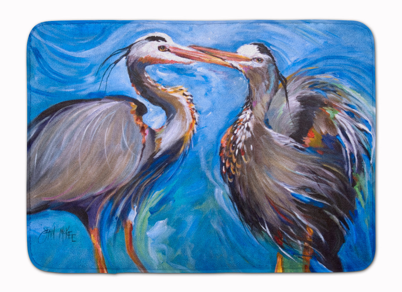 Blue Heron Love Memory Foam Kitchen Mat Machine Washable Anti-Fatigue Cushion Comfort Bath or Kitchen Rug