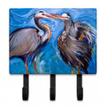 Blue Heron Love Leash or Key Holder Wall Hooks, Coat Rack Wall Mount, for Hanging Keys, Towels, Aprons, Leashes