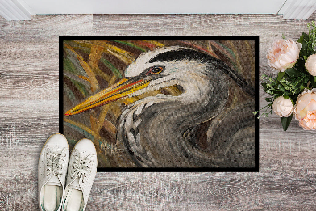 Blue Heron Doormat Indoor Outdoor 24H X 36W Front Door Mat Rugs for Entryway, Non Slip Washable Low Pile,