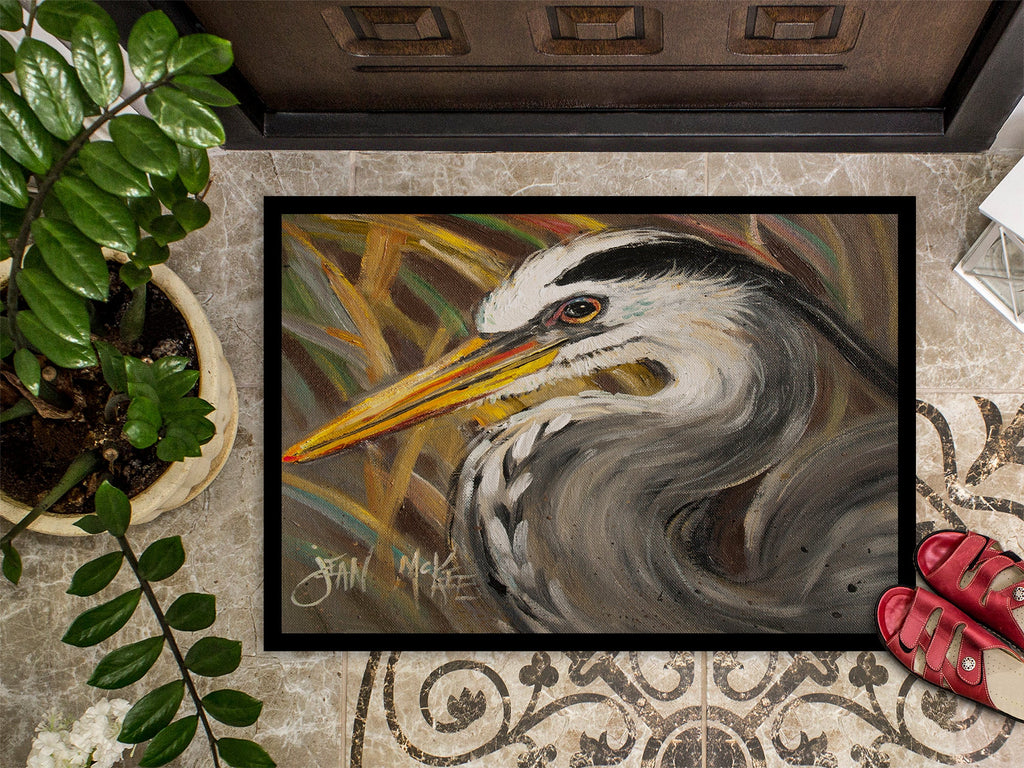 Blue Heron Doormat Indoor Outdoor 24H X 36W Front Door Mat Rugs for Entryway, Non Slip Washable Low Pile,
