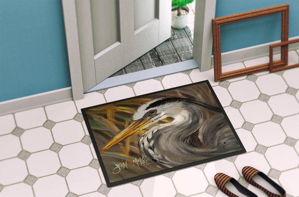 Blue Heron Doormat Indoor Outdoor 24H X 36W Front Door Mat Rugs for Entryway, Non Slip Washable Low Pile,