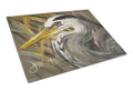 Blue Heron Cutting Board Tempered Glass Kitchen Cutting Surface, Heat Resistant Chopping, Non-Slip Feet, Food Prep & Serving
